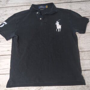 Polo Ralph Lauren Black Polo Shirt Big Pony Boys Size Medium